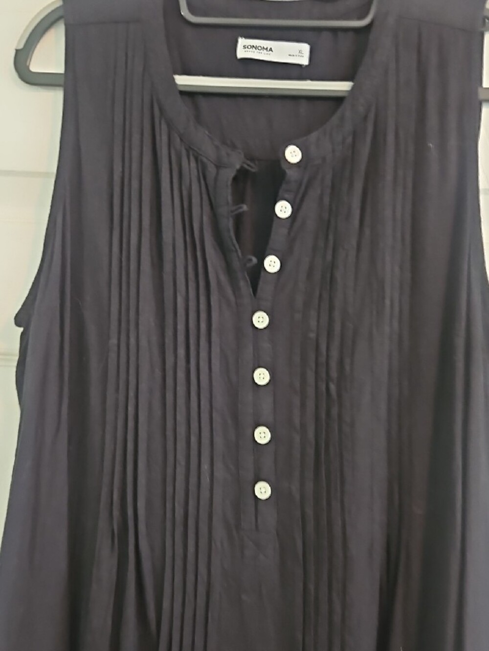 Sonoma Black Sleeveless Button-Front Dress - Picture 3 of 4